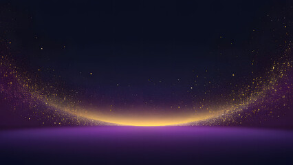 Obraz premium Deep Navy Blue, Cosmic Purple, and Glowing Gold Gradient Background