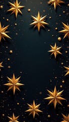 Golden starburst seamless pattern Elegant vector Christmas background , subtlety, sparkle