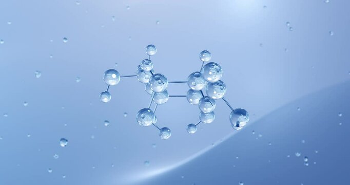 D-Galacturonic acid rotating molecular structure, 3d model of sugar acid, looped video