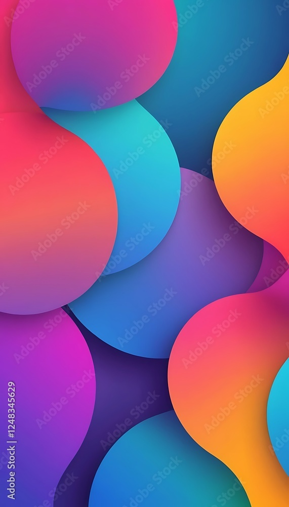 Aufkleber abstract colorful circles gradient background design