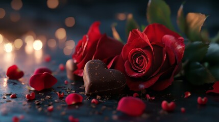 Roses and chocolate for a special occasion.