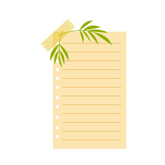 Sticky Note with Leaf Decoratioon