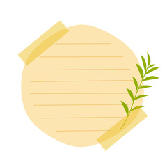 Sticky Note with Leaf Decoratioon