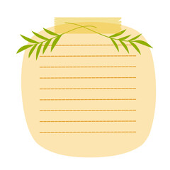 Sticky Note with Leaf Decoratioon
