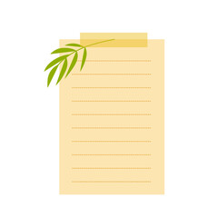 Sticky Note with Leaf Decoratioon