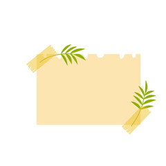 Sticky Note with Leaf Decoratioon