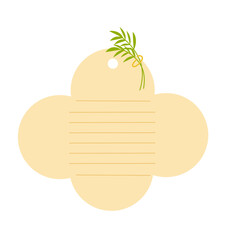 Sticky Note with Leaf Decoratioon