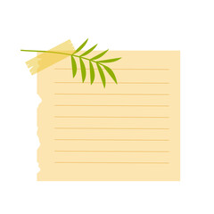 Sticky Note with Leaf Decoratioon