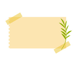 Sticky Note with Leaf Decoratioon
