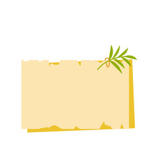 Sticky Note with Leaf Decoratioon