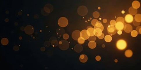 Obraz premium Intricate gold bokeh patterns, stark black backdrop, festive, shine, sparkle