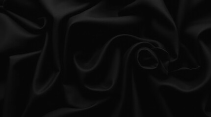 Fototapeta premium Smooth Black Satin Fabric with Subtle Light Reflections