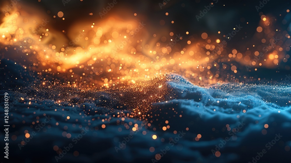 Aufkleber Abstract energy magic pathway with glowing particles.