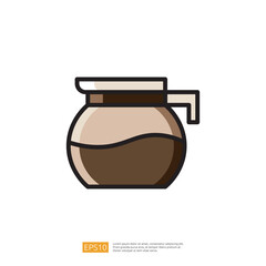 Coffee Pot Icon in Minimalist Style Featuring a Brown Color Palette and Simple Design for Modern Kitchen Decor and Beverage Concept