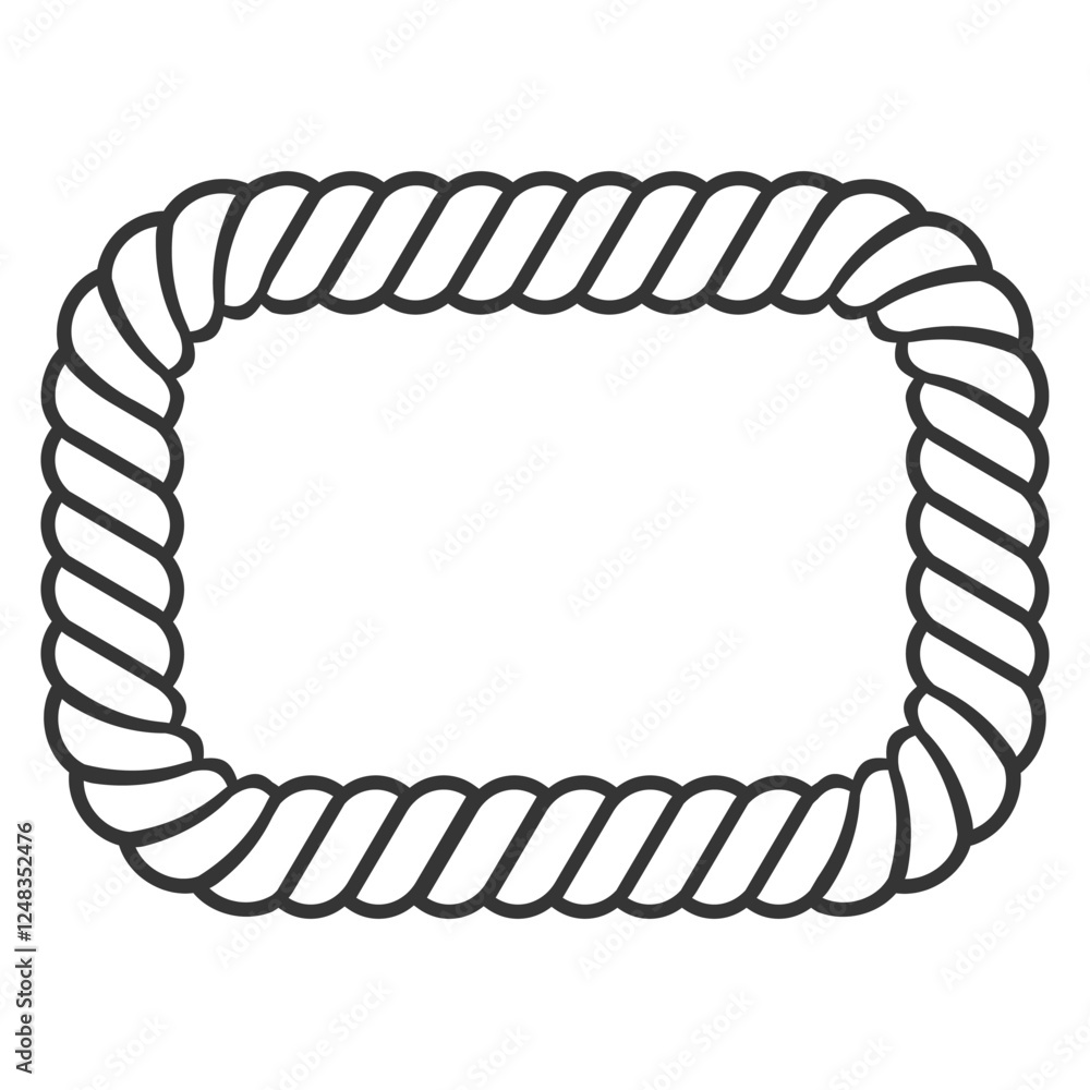 Aufkleber rectangular rope frame border, cord thread cable twine frame