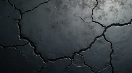Obraz premium Cracked Dark Gray Concrete Wall Texture