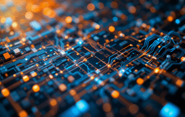 Abstract technology background. . Oil paint illustration.