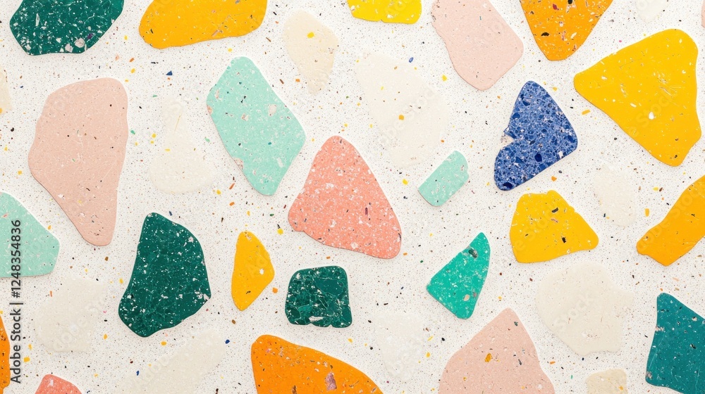 Poster Colorful Terrazzo Surface Abstract Pattern Design
