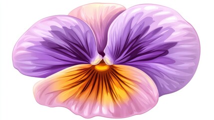 Vibrant Purple and Yellow Pansy Flower Illustration