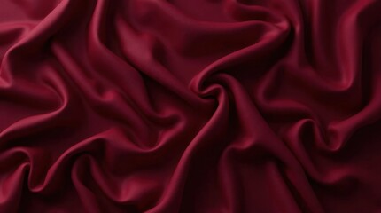 Obraz premium Elegant Deep Burgundy Silk Fabric Texture