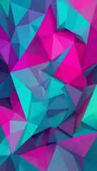 Obraz premium Vibrant Teal and Pink Geometric Abstract Artwork