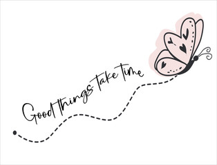 butterfy flying shape vector design.love yourself message with watercolor butterfly vector margarita mariposa stationery,mug,t shirt,phone case fashion slogan style spring summer sticker 