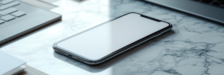 Smartphone Mockup on Marble Surface