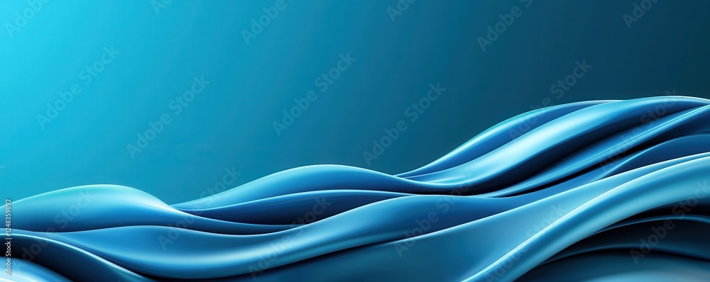 Aufkleber a smooth gradient of blue waves creates a serene and calming effect, resembling water or fabric flow