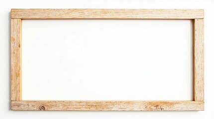 Rustic Wooden Picture Frame Isolated on White Background