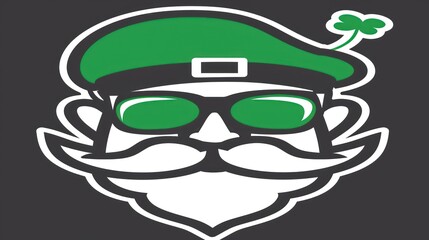 Cool Cartoon Character with Green Hat and Sunglasses Symbolizing Luck and Fun in a Modern St. Patrick's Day Celebration Theme