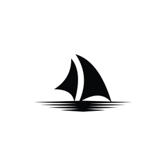 logo icon flat design abstract sailboat