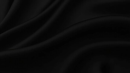 Elegant Wavy Black Fabric Background
