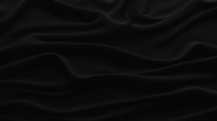 Fototapeta premium Elegant Wavy Black Fabric Background