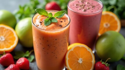  a vibrant freshly-blended smoothie