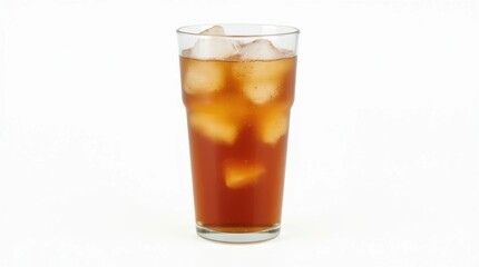 Isolated Glass of Soda with Ice Cubes