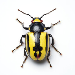Striking Yellow and Black Beetle: A Detailed Macro Photograph