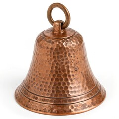Copper Bell with Hammered Texture on a white background
