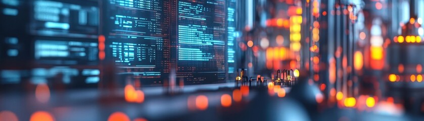 Obraz premium A close-up of a refinery control room showcasing advanced technology and monitoring equipment in action.