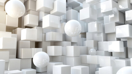 abstract white spheres balls wallpaper 3d render illustration