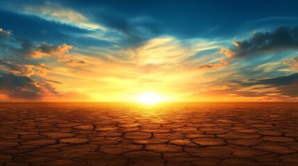 Mesmerizing desert sunset, a breathtaking landscape of sand, sky and vibrant colors