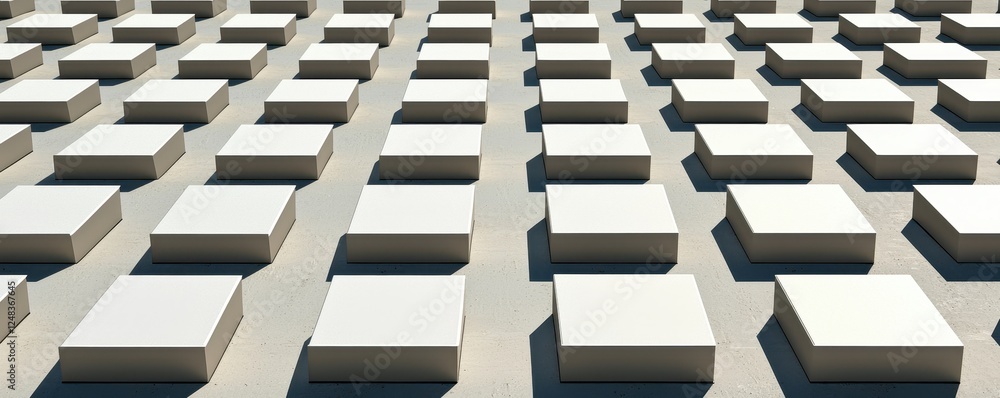 Aufkleber A geometric pattern of white square blocks arranged in a grid, creating a modern and minimalist aesthetic.