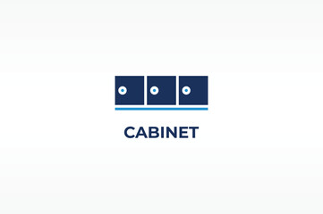 CABINET vector, icon or logo sign isolated symbol illustration