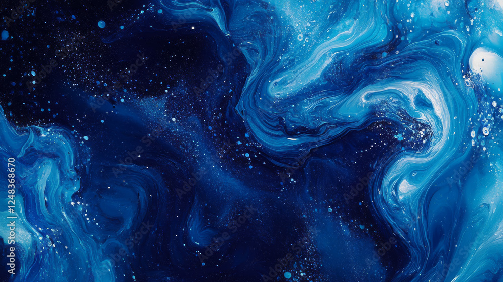 Poster natural blue 3d liquid bubbles abstract background with empty blank copyspace to add your content 3d