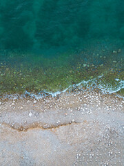 Coastline of the Adriatic Sea in Croatia. Aerial landscape, view from above.