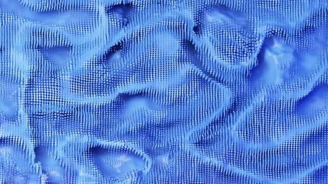 Blue abstract moving background with cubes. 3d rendering looped animation.