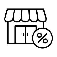 Fixed property tax image icon. There are shop and percentage.