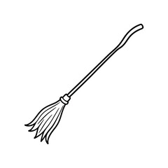 witchs broom of a line art vector