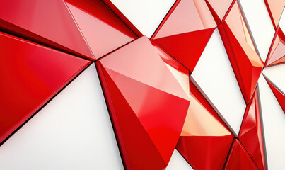 Wall decoration composed of red triangles