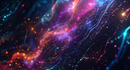 Obraz premium Abstract background of the universe with colorful lights