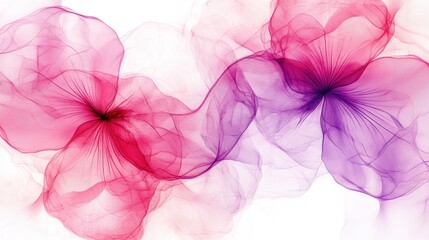 Abstract Pink and Purple Floral Artwork